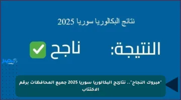 “مبروك النجاح”.. نتائج البكالوريا سوريا 2025 جميع المحافظات برقم الاكتتاب